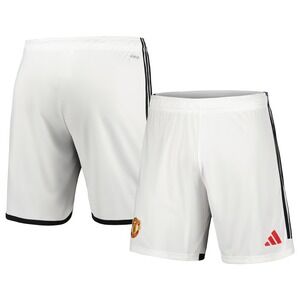 Adidas Manchester United 2023-24 Home Shorts White Mens Soccer Football 5214225